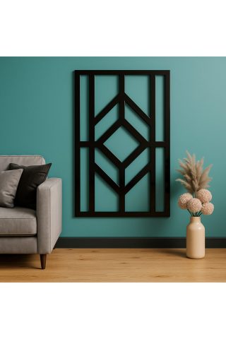 Geometrik Desenli ACP Duvar Paneli – Siyah, 50 × 70 cm
